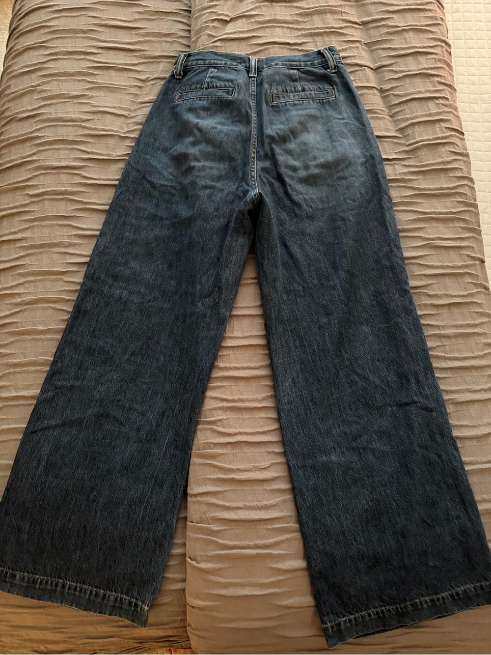 Madewell Harlow Women's High-Waist Wide Leg Jeans - Dark Blue - Picture 2 of 5